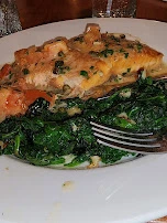 Salmon and Garlic Spinach